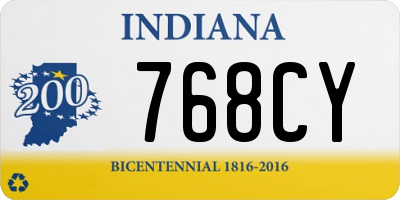 IN license plate 768CY