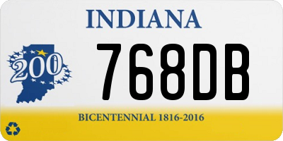 IN license plate 768DB