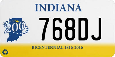 IN license plate 768DJ