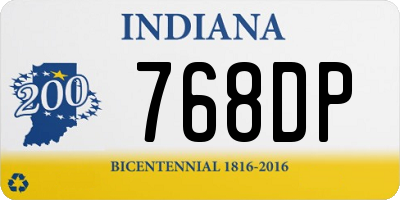 IN license plate 768DP