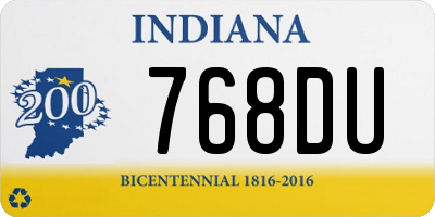 IN license plate 768DU