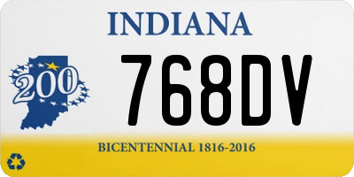 IN license plate 768DV