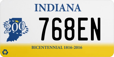 IN license plate 768EN