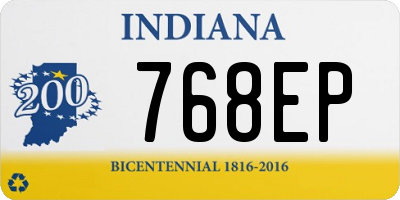 IN license plate 768EP