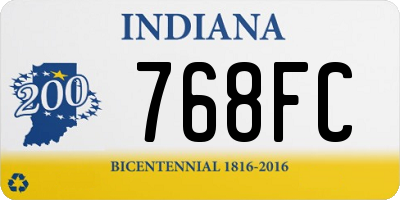 IN license plate 768FC