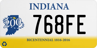 IN license plate 768FE