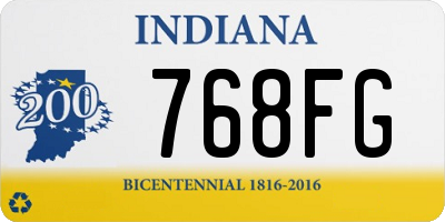 IN license plate 768FG