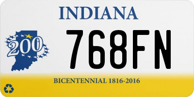 IN license plate 768FN