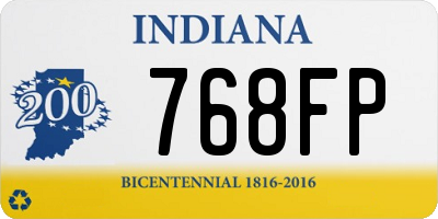 IN license plate 768FP