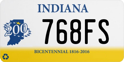 IN license plate 768FS