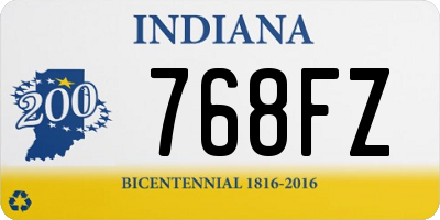 IN license plate 768FZ