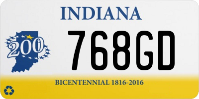 IN license plate 768GD