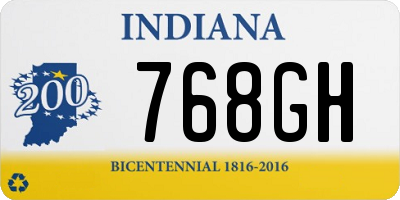 IN license plate 768GH
