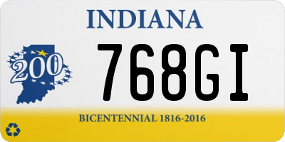 IN license plate 768GI