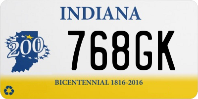 IN license plate 768GK