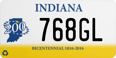 IN license plate 768GL