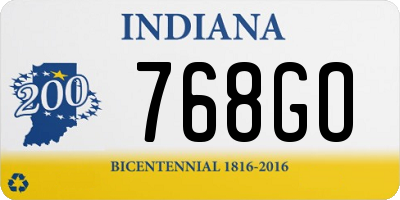 IN license plate 768GO