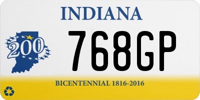 IN license plate 768GP
