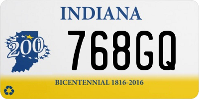 IN license plate 768GQ