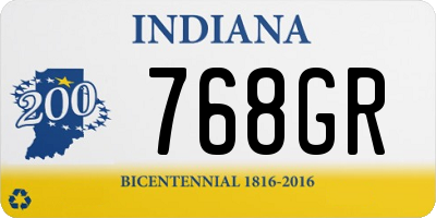 IN license plate 768GR