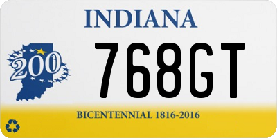 IN license plate 768GT