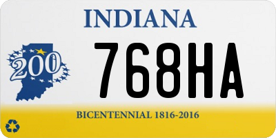 IN license plate 768HA