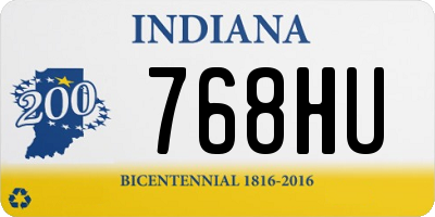 IN license plate 768HU