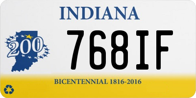 IN license plate 768IF