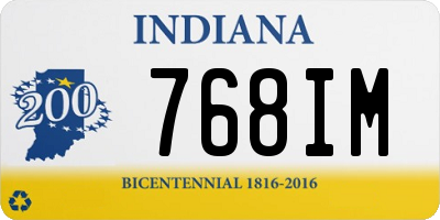 IN license plate 768IM