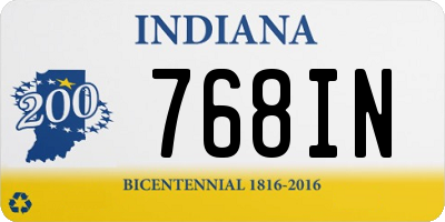 IN license plate 768IN