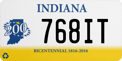 IN license plate 768IT
