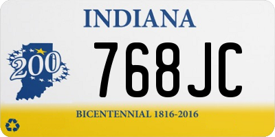 IN license plate 768JC