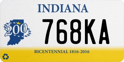 IN license plate 768KA