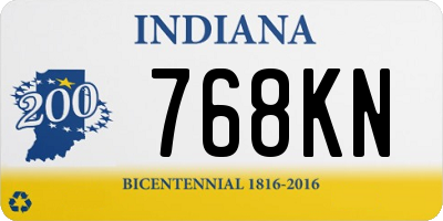 IN license plate 768KN