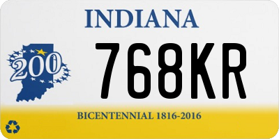 IN license plate 768KR