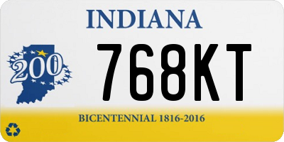 IN license plate 768KT