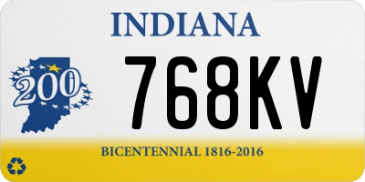 IN license plate 768KV