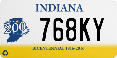 IN license plate 768KY