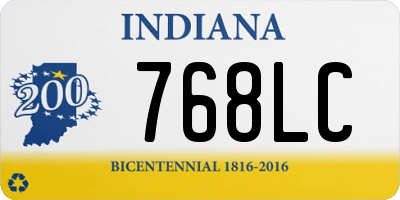 IN license plate 768LC