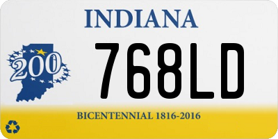 IN license plate 768LD