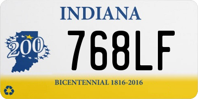 IN license plate 768LF