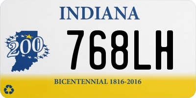 IN license plate 768LH