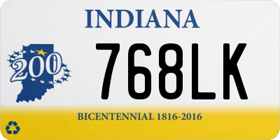 IN license plate 768LK