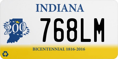 IN license plate 768LM