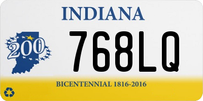 IN license plate 768LQ