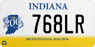 IN license plate 768LR