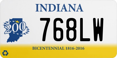 IN license plate 768LW