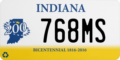 IN license plate 768MS