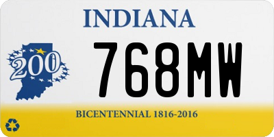 IN license plate 768MW