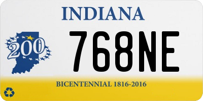 IN license plate 768NE